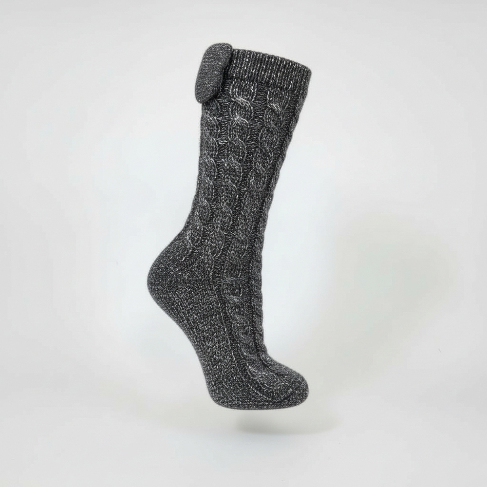 UGG Black, Gray And Silver Fleece Lined Socks, Size 9-11